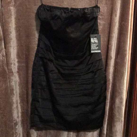 EXPRESS STRAPLESS SATIN DRESS - Picture 1 of 3